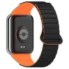 For Xiaomi Smart Band 9 Pro / Redmi Watch 5 Two Color Magnetic Silicone Watch Band(Black Orange) - 2