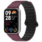 For Xiaomi Smart Band 9 Pro / Redmi Watch 5 Two Color Magnetic Silicone Watch Band(Wine Red Black) - 1