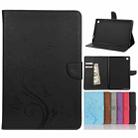 For Samsung Galaxy Tab A7 10.4 (2020) T505 Butterfly Flower Embossing Pattern Horizontal Flip Leather Case with Holder & Card Slots & Wallet(Black) - 1