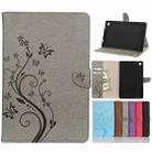 For Samsung Galaxy Tab A7 10.4 (2020) T505 Butterfly Flower Embossing Pattern Horizontal Flip Leather Case with Holder & Card Slots & Wallet(Grey) - 1