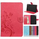 For Samsung Galaxy Tab A 8.4 (2020) T307 Butterfly Flower Embossing Pattern Horizontal Flip Leather Case with Holder & Card Slots & Wallet(Magenta) - 1