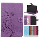 For Samsung Galaxy Tab A 8.4 (2020) T307 Butterfly Flower Embossing Pattern Horizontal Flip Leather Case with Holder & Card Slots & Wallet(Purple) - 1