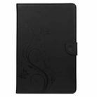For Samsung Galaxy Tab S8 / Galaxy Tab S7 T870 / T875 Butterfly Flower Embossing Pattern Horizontal Flip Leather Case with Holder & Card Slots & Wallet(Black) - 1