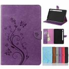 For Samsung Galaxy Tab S8 / Galaxy Tab S7 T870 / T875 Butterfly Flower Embossing Pattern Horizontal Flip Leather Case with Holder & Card Slots & Wallet(Purple) - 1
