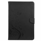 For Samsung Galaxy Tab S6 T860 / T865 Butterfly Flower Embossing Pattern Horizontal Flip Leather Case with Holder & Card Slots & Wallet(Black) - 2