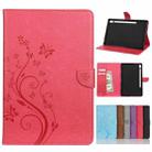 For Samsung Galaxy Tab S6 T860 / T865 Butterfly Flower Embossing Pattern Horizontal Flip Leather Case with Holder & Card Slots & Wallet(Magenta) - 1