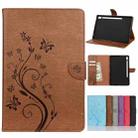 For Samsung Galaxy Tab S6 T860 / T865 Butterfly Flower Embossing Pattern Horizontal Flip Leather Case with Holder & Card Slots & Wallet(Brown) - 1