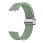 For Samsung Galaxy Fit 3 Magnetic Fold Silver Buckle Silicone Watch Band(Grey Green) - 2