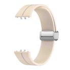 For Samsung Galaxy Fit 3 Magnetic Fold Silver Buckle Silicone Watch Band(Starlight Color) - 2