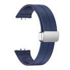 For Samsung Galaxy Fit 3 Magnetic Fold Silver Buckle Silicone Watch Band(Blue) - 3