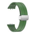 For Samsung Galaxy Fit 3 Magnetic Fold Silver Buckle Silicone Watch Band(Green) - 3