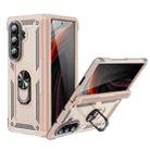 For Samsung Galaxy Z Fold7 5G Shockproof TPU + PC Phone Case with Holder(Gold) - 1