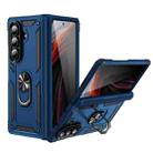 For Samsung Galaxy Z Fold7 5G Shockproof TPU + PC Phone Case with Holder(Blue) - 1