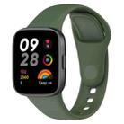 For Redmi Watch 3 xDfind Solid Color Silicone Watch Band, with Button(Dark Green) - 1