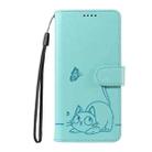 For Samsung Galaxy A07 5G Adorable Cat Embossed Pattern Flip Leather Phone Case(Green) - 2