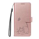 For Samsung Galaxy A07 5G Adorable Cat Embossed Pattern Flip Leather Phone Case(Rose Gold) - 2