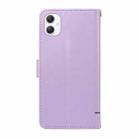 For Samsung Galaxy A07 5G Adorable Cat Embossed Pattern Flip Leather Phone Case(Purple) - 3