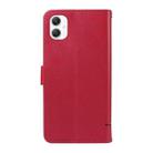 For Samsung Galaxy A07 5G Adorable Cat Embossed Pattern Flip Leather Phone Case(Red) - 3
