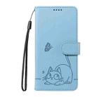 For Samsung Galaxy A07 5G Adorable Cat Embossed Pattern Flip Leather Phone Case(Sky Blue) - 2