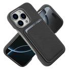 For iPhone 16 Pro Max Carbon Fiber MagSafe Magnetic Card Holder Phone Case(Grey) - 2