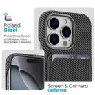 For iPhone 16 Pro Max Carbon Fiber MagSafe Magnetic Card Holder Phone Case(Grey) - 3