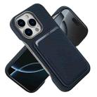 For iPhone 16 Pro Max Carbon Fiber MagSafe Magnetic Card Holder Phone Case(Blue) - 2