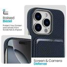 For iPhone 16 Pro Max Carbon Fiber MagSafe Magnetic Card Holder Phone Case(Blue) - 3