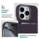 For iPhone 16 Pro Max Carbon Fiber MagSafe Magnetic Card Holder Phone Case(Purple) - 3