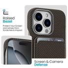 For iPhone 16 Carbon Fiber MagSafe Magnetic Card Holder Phone Case(Brown) - 3