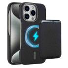 For iPhone 15 Pro Max Carbon Fiber MagSafe Magnetic Card Holder Phone Case(Black) - 1