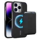 For iPhone 14 Pro Max Carbon Fiber MagSafe Magnetic Card Holder Phone Case(Black) - 1