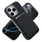 For iPhone 14 Pro Max Carbon Fiber MagSafe Magnetic Card Holder Phone Case(Black) - 2