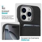 For iPhone 14 Carbon Fiber MagSafe Magnetic Card Holder Phone Case(Black) - 3