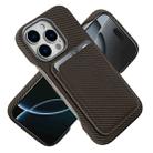 For iPhone 14 Carbon Fiber MagSafe Magnetic Card Holder Phone Case(Brown) - 2