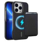 For iPhone 13 Pro Max Carbon Fiber MagSafe Magnetic Card Holder Phone Case(Black) - 1