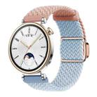 18mm Woven Splicing Color Magnetic Rose Gold Buckle Watch Band(Pink Sand Fog Blue) - 1
