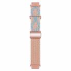 18mm Woven Splicing Color Magnetic Rose Gold Buckle Watch Band(Blue Pink Sand) - 3