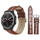 For Amazfit T-Rex3 22mm xDfind Bamboo Texture Pin Buckle Leather Watch Band(Dark Brown) - 1