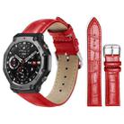 For Amazfit T-Rex3 22mm xDfind Bamboo Texture Pin Buckle Leather Watch Band(Red) - 1