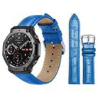 For Amazfit T-Rex3 22mm xDfind Bamboo Texture Pin Buckle Leather Watch Band(Blue) - 1