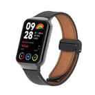For Xiaomi Smart Band 9 Pro / Redmi Watch 5 Litchi Texture Magnetic Black Buckle Leather Watch Band(Black) - 1