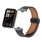 For Xiaomi Smart Band 9 Pro / Redmi Watch 5 Litchi Texture Magnetic Black Buckle Leather Watch Band(Black) - 3