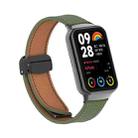 For Xiaomi Smart Band 9 Pro / Redmi Watch 5 Litchi Texture Magnetic Black Buckle Leather Watch Band(Army Green) - 2