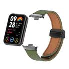 For Xiaomi Smart Band 9 Pro / Redmi Watch 5 Litchi Texture Magnetic Black Buckle Leather Watch Band(Army Green) - 3