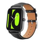 20mm For Xiaomi Haylou RS4 Plus LS11 / LS12 xDfind Flat Head Black Shark Fine Grain Leather Watch Band(Black) - 1