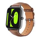 20mm For Xiaomi Haylou RS4 Plus LS11 / LS12 xDfind Flat Head Black Shark Fine Grain Leather Watch Band(Coffee) - 1