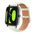 20mm For Xiaomi Haylou RS4 Plus LS11 / LS12 xDfind Flat Head Black Shark Fine Grain Leather Watch Band(Creamy White) - 1