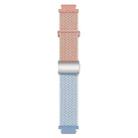 18mm Woven Splicing Color Magnetic Silver Buckle Watch Band(Pink Sand Fog Blue) - 3