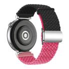 18mm Woven Splicing Color Magnetic Silver Buckle Watch Band(Black Orange Powder) - 2
