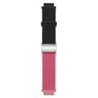 18mm Woven Splicing Color Magnetic Silver Buckle Watch Band(Black Orange Powder) - 3
